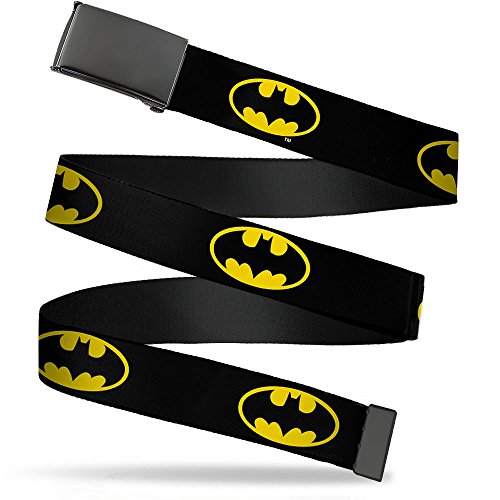 Adjustable Belt Clamp Buckle Cut-to-Fit Batman Shield Black Yellow