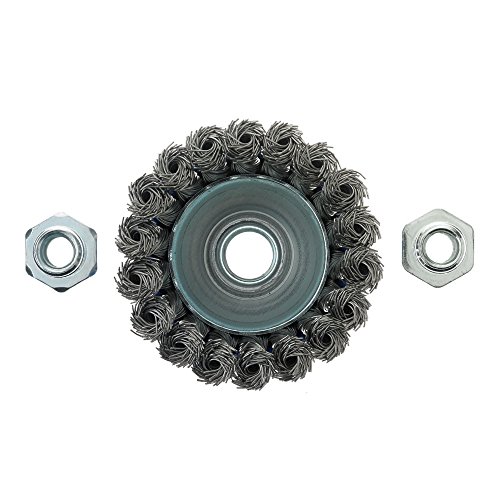 Image of Mercer Industries 189020 - 2-3 /4 inch x 5 /8 inch-11 Knot Cup Brush, .020 Stainless Steel Wire (with metric adapters)