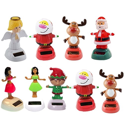 Set of 9 Mstechcorp, Solar Toy Dancing Santa Claus Hula Girl Reindeer Elf Party for Christmas XMAS G - //coolthings.us