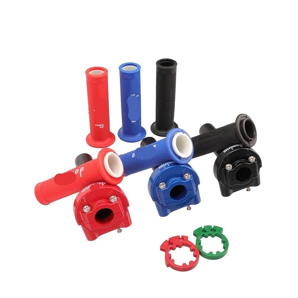 Puños Manillar Manillar de 7/8" (22 mm) para Motocicleta, Moto Cross, Pit Bike, Acelerador Doble línea, Compatible con ATV y Motocross, empuñadura Goma