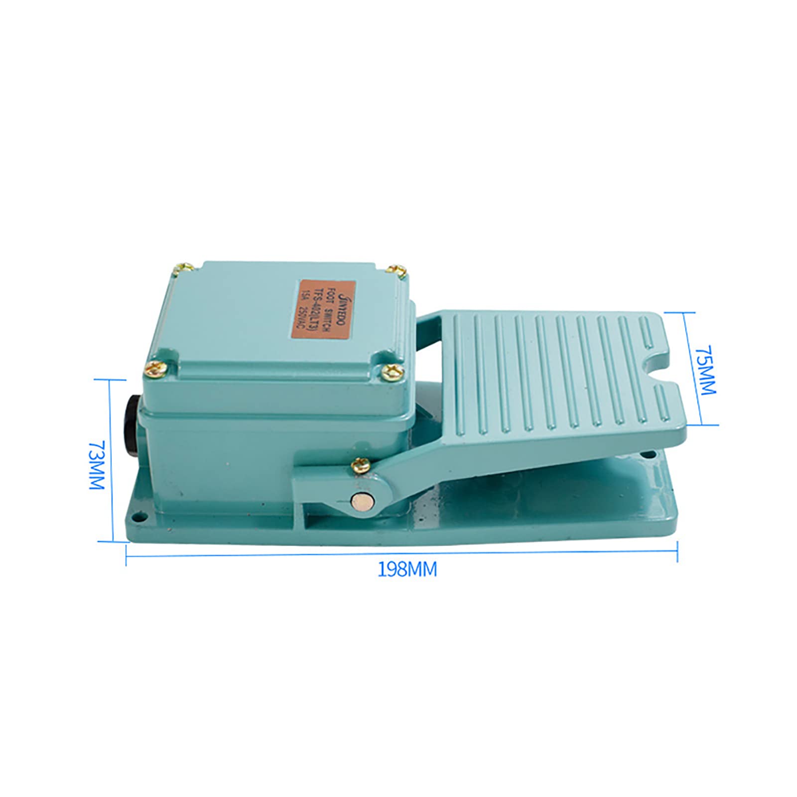 WANGCL Interrupteur à pédale, AC 250V 15A 1NO 1NC Commutateur à pédale momentané en aluminium antidérapant TFS-402