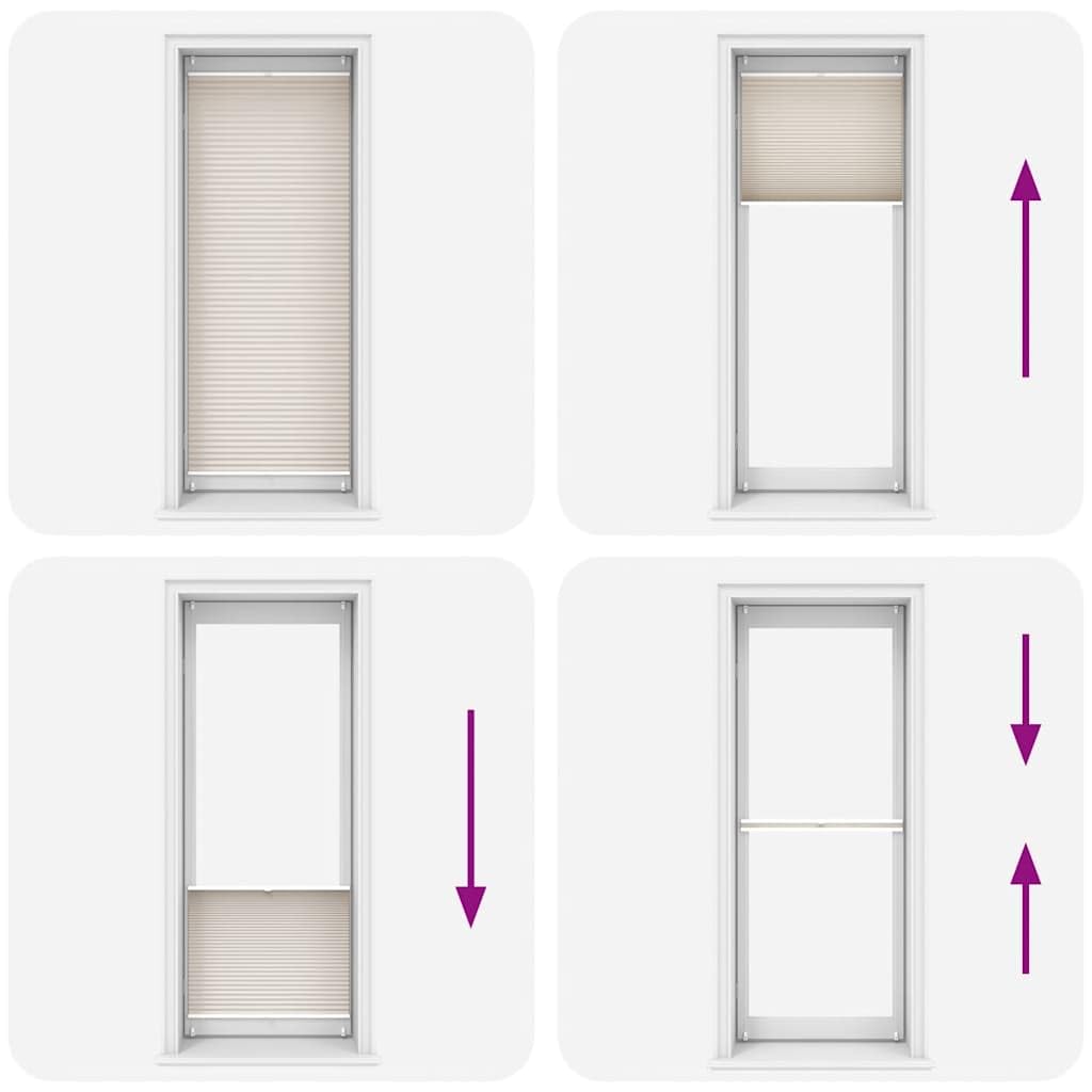 Store Plissé Tamisant en Crêpe 90x200 cm Crème sans Percer
