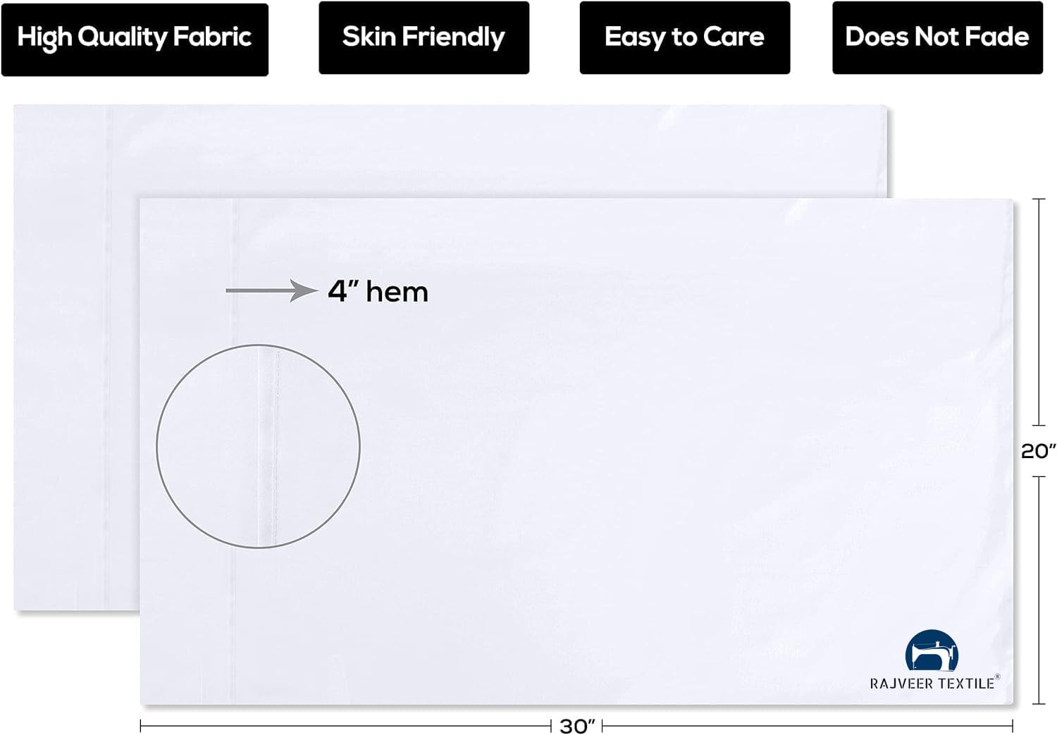 Queen Pillowcases - 2 Pack - Envelope Closure - Soft Brushed Microfiber Fabric - Shrinkage and Fade Resistant Pillow Covers Standard Size 20 X 30 Inches (Queen, Teal Green)