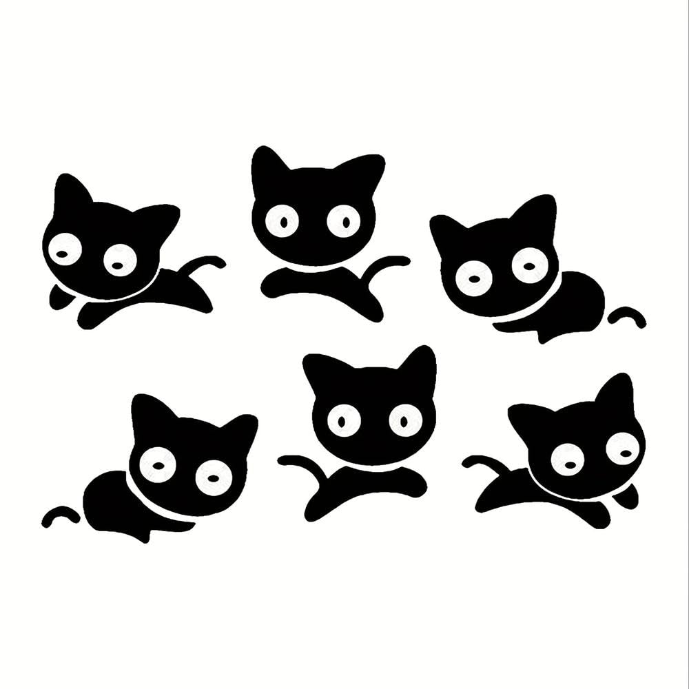 Auto Accessory Black Cat Sticker Silhouette Waterproof Decal for Car Laptop Helmet Wall Decor