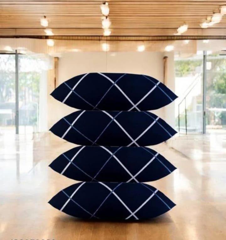 Microfiber Soft Navy Blue Pillows for Bed| Pillows for Sleeping Blue - Set of 4 (Size - 16x24 Inches Or 40x60 cm) Pack of 4 (Navy Blue) SO-2 (Blue, 4)