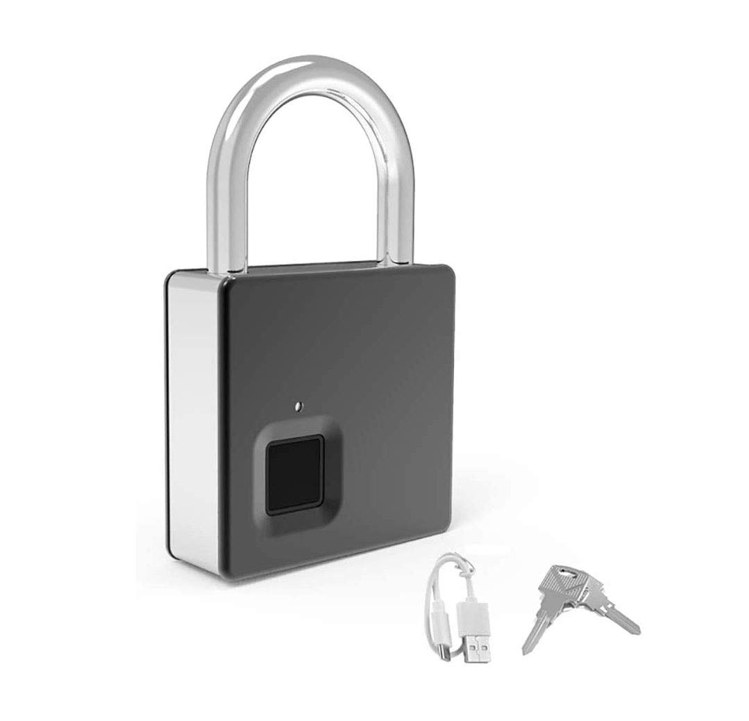 Candado de huellas dactilares, IP65 impermeable Ultra Light One Touch abierto Bloqueo de huellas dactilares con carga USB para gimnasio, deportes, casillero de empleados de la escuela, cerca, ma