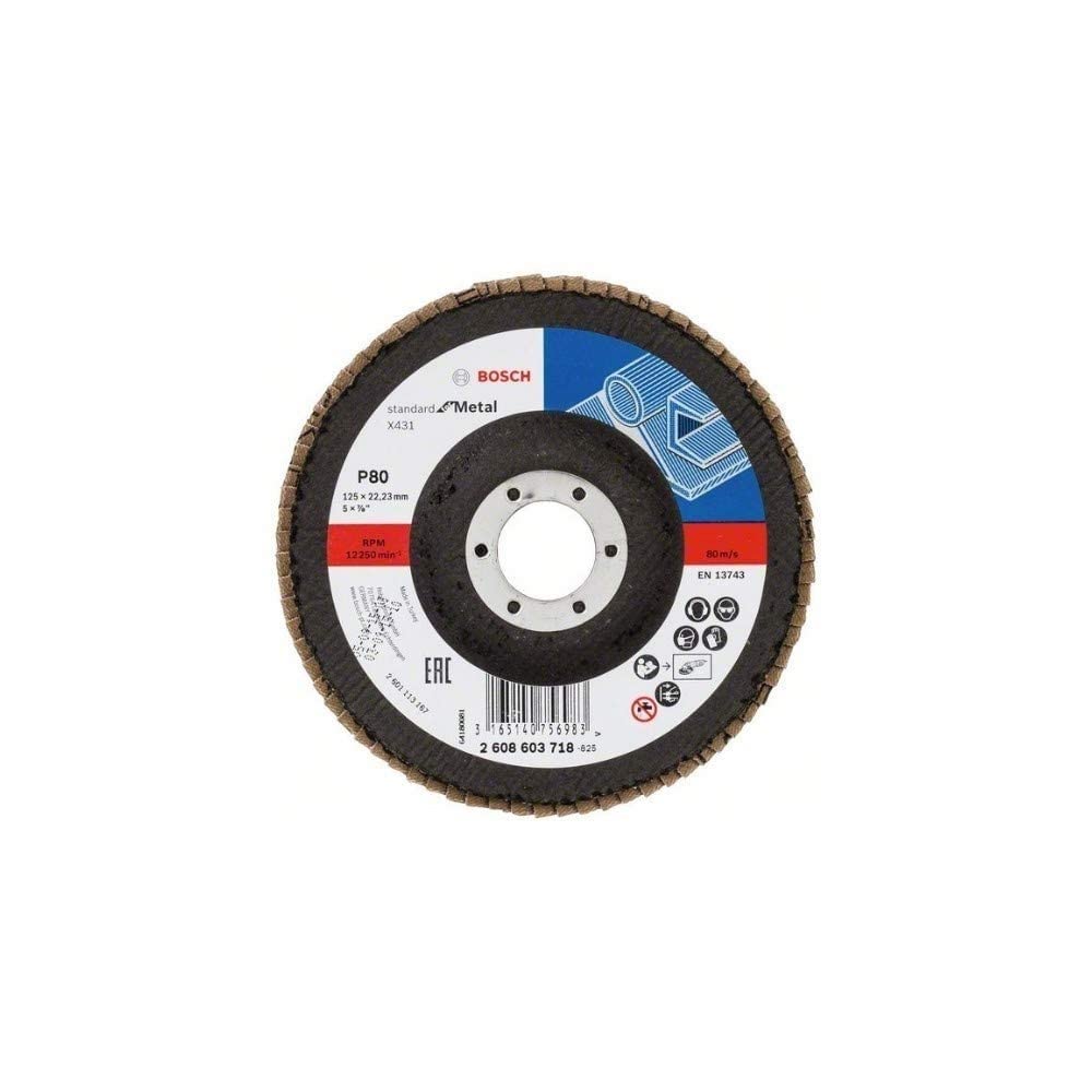 Bosch Professional 2608603718 standardowa tarcza szlifierska do metalu 125 mm K80, 80