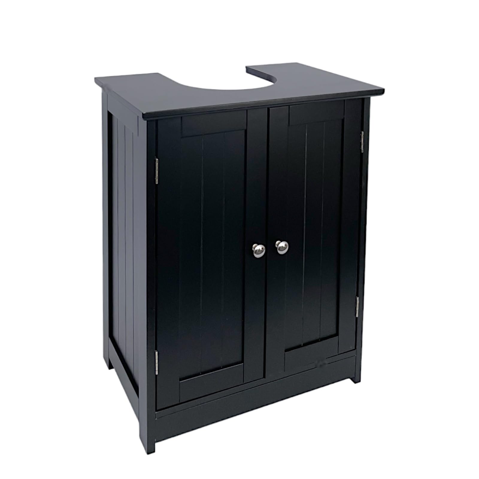 HOMELOX 2 Door Black Under Sink Cabinet for Bathroom Accessories with 2 Shelves : Amazon.co.uk ...