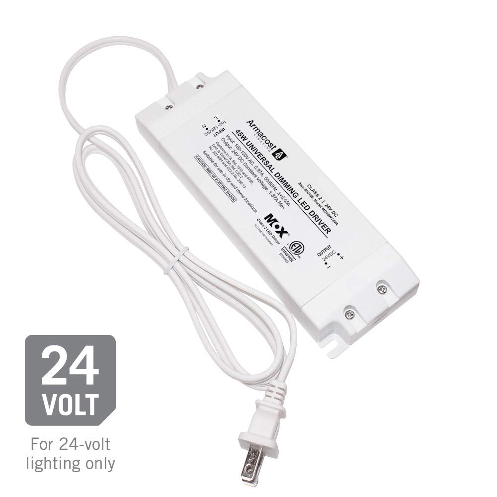 White Universal Dimmable LED Driver 24V DC, 45W