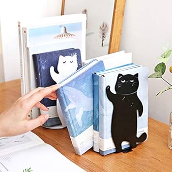 Amazon.co.jp: Umora かわいい猫 鉄製 ブックスタンド ブックエンド