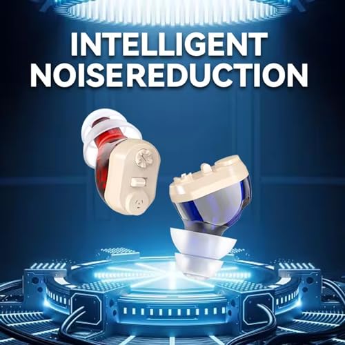 Image of Balson AG-7950 Mini Invisible Rechargeable Digital CIC Hearing Amplifier Ear Aid Receiver Rechargeable Hearing Aids For Seniors (Red, For Right Ear, With Dry Kit)