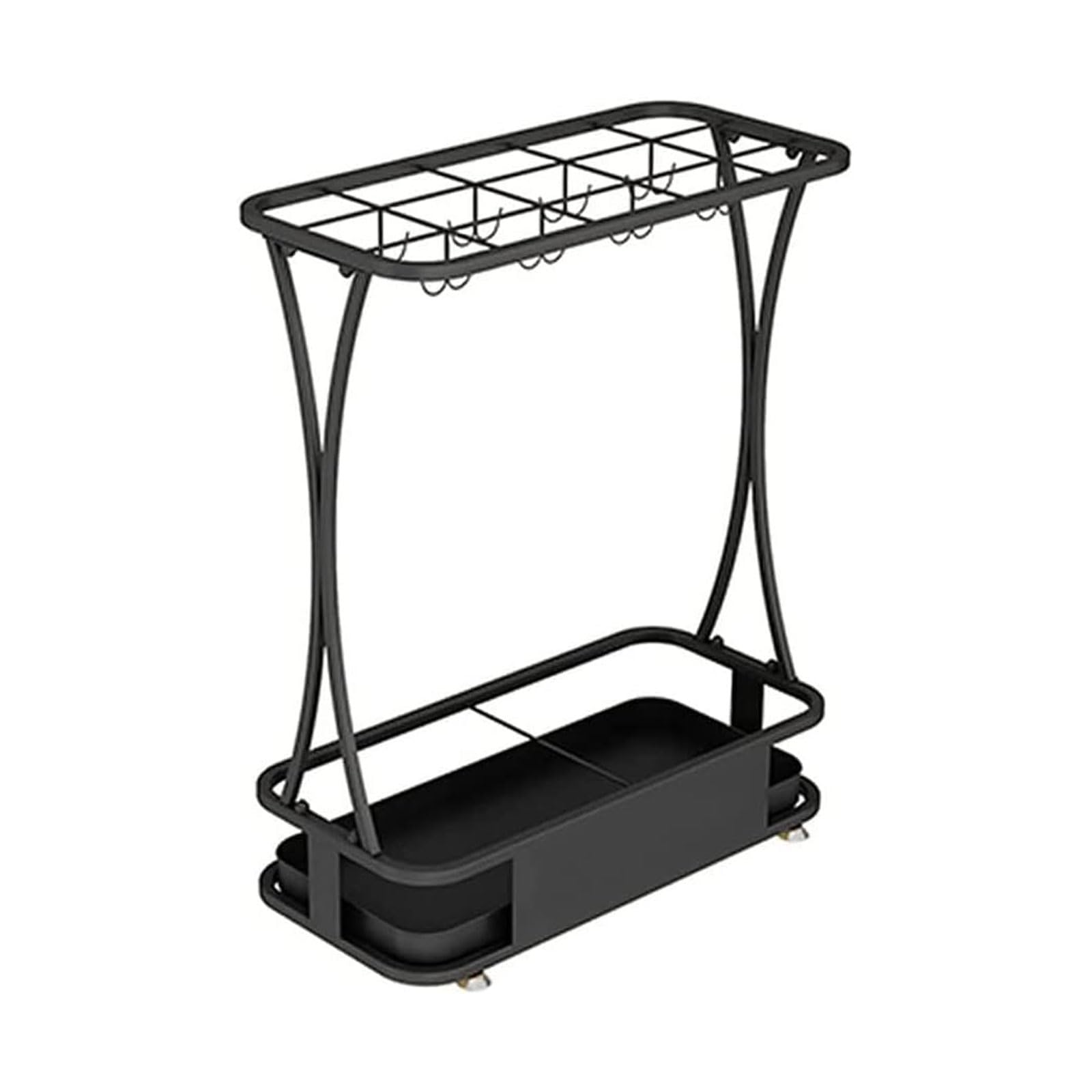 BHFPFZA Metal Umbrella Holder Stand with Drip Tray Nordic Style Free Standing Rack for Entryway Home Office and Hallway