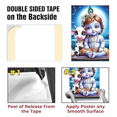 Image of Twinster Bal krishna Posters Photo for Pregnant Women, Baby Poster Self Adhesive (Size 45 cm by 30 cm) Pack of 1 (Design 21)