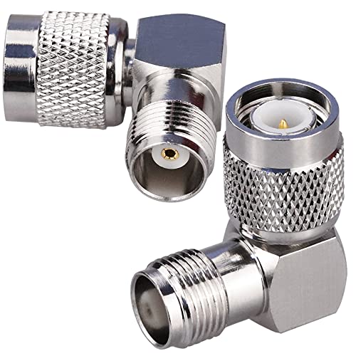 TUOLNK 2 Pack Adaptador Coaxial Ángulo Recto TNC Macho-Hembra miniatura 6