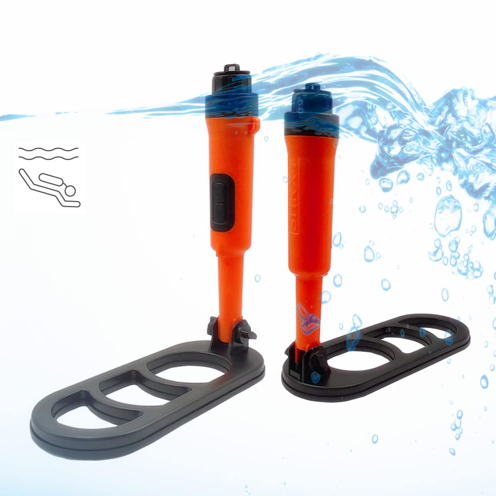 Detector de Metales Impermeable Buceo Versión Plegable Pulso Bobina Pulso Exploración Detección (Negro/Naranja)