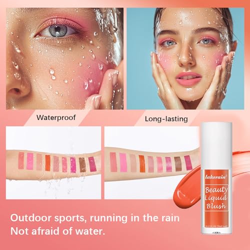 Soft Cream Blush - Orange Liquid Blush - Milk Jelly Blush - Lightweight Blushers for Cheeks Make Up - Long-Lasting Liquid Blush For High-Pigment Colour - Dewy Finish,Natural Looking - Image 5