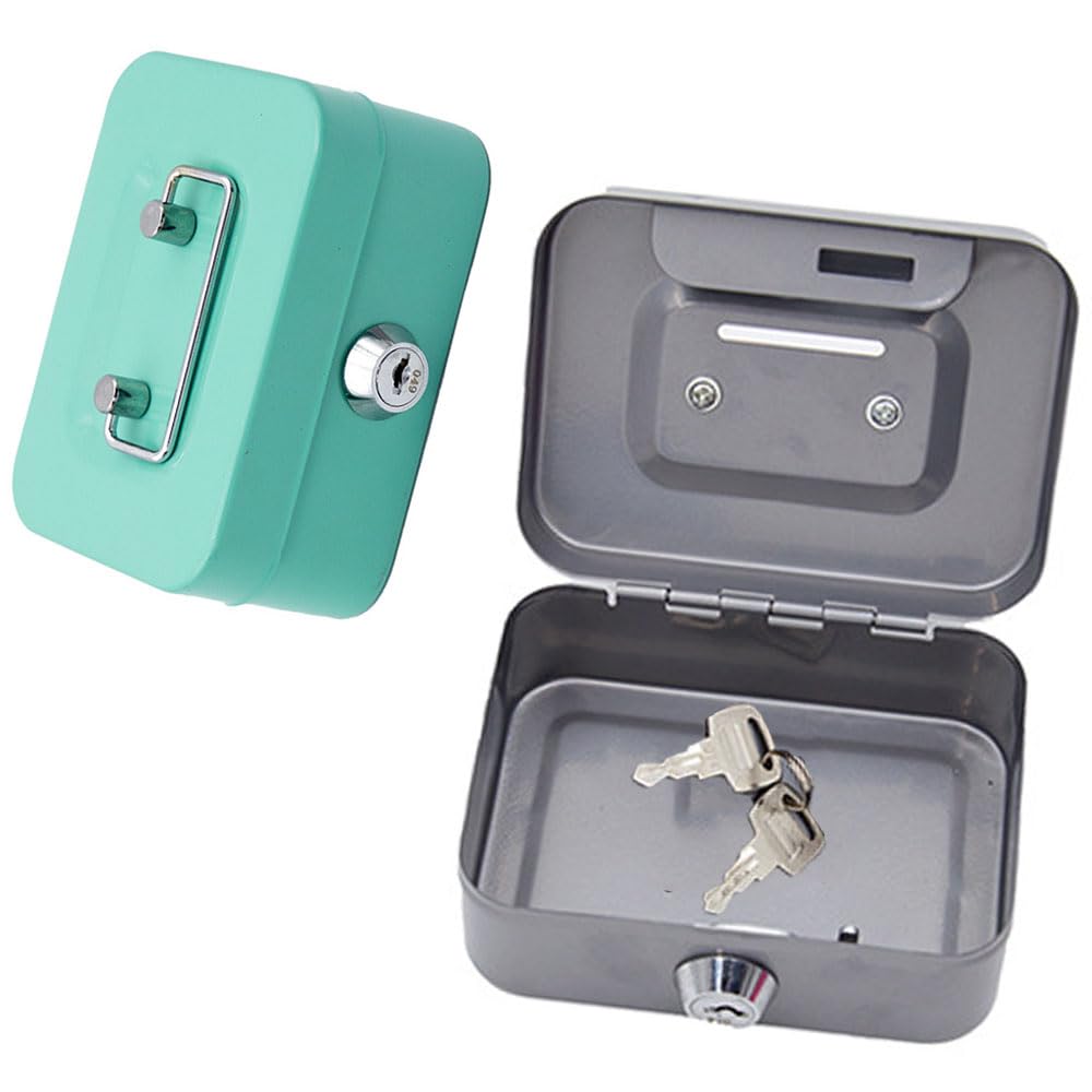 Salvadanaio Metallico Con Lucchetto - 2 Pezzi, Mini Cassaforte Per Monete E Oggetti Di Valore - Foto 9
