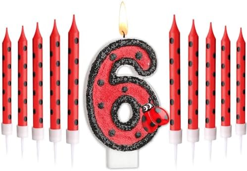 Marienkäfer Cake Topper Set - 25-teilig Mit Glitzer Für Kindergeburtstag