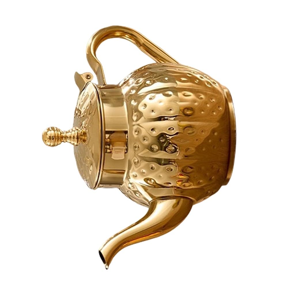Zxfdsfdbnm Large Capacity Electroplated Tea Kettle Stainless Steel Teapot with Ergonomic Handle for Daily Use and Family Gatherings Traditional Fashion Tea Coffeepot