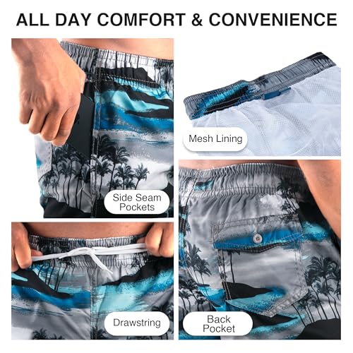 Image of Kanu Surf Men's Big Viper Extended Size Stripe Swim Trunk