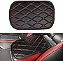 Patonu Auto Armrest Cushion, 12.3×8.1inch Car Center Console Pad, Car Interior Accessories, Universal Waterproof PU Leather Grain Armrest Seat Box Cover (Black-red)