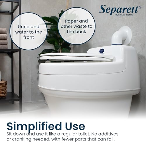 Inodoro Compostable Separett Villa con Separación de Orina | Sin Aditivos ni Mezcla, Diseño de Alta Capacidad, para Finca, Escuela o Cabaña miniatura 6