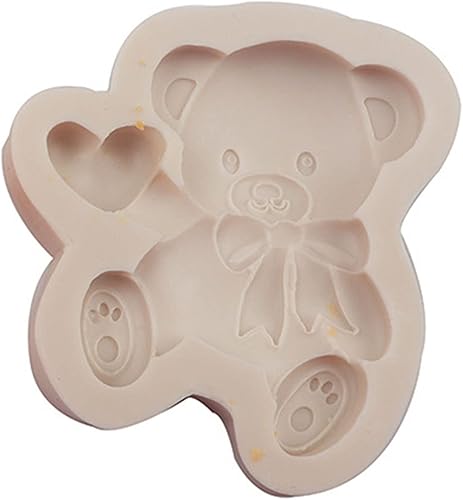 Moldes de chocolate con forma de oso de silicona en forma de amor, moldes de fondant para tartas de bricolaje, molde para hornear, moldes de resina