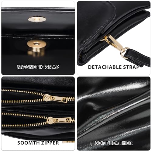 Image of Small Crossbody Bags for Women,Vegan Leather Cell Phone Purse with Adjustable Shoulder Strap for Travel