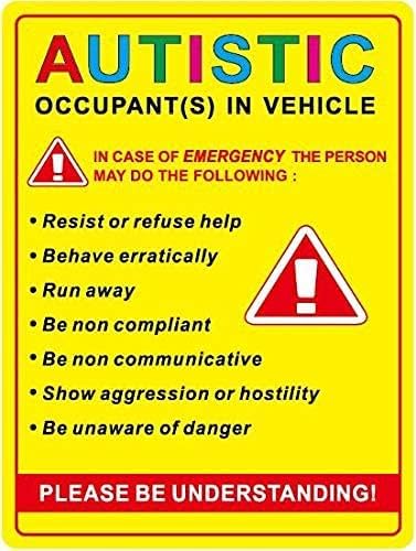Image of Autistic Occupant in Vehicle Sticker Decal - 3.75x5 Waterproof Autism Awareness Stickers Decals for Cars Trucks SUV Window Bumper Waterbottles Vehicles Hardhats Accessories