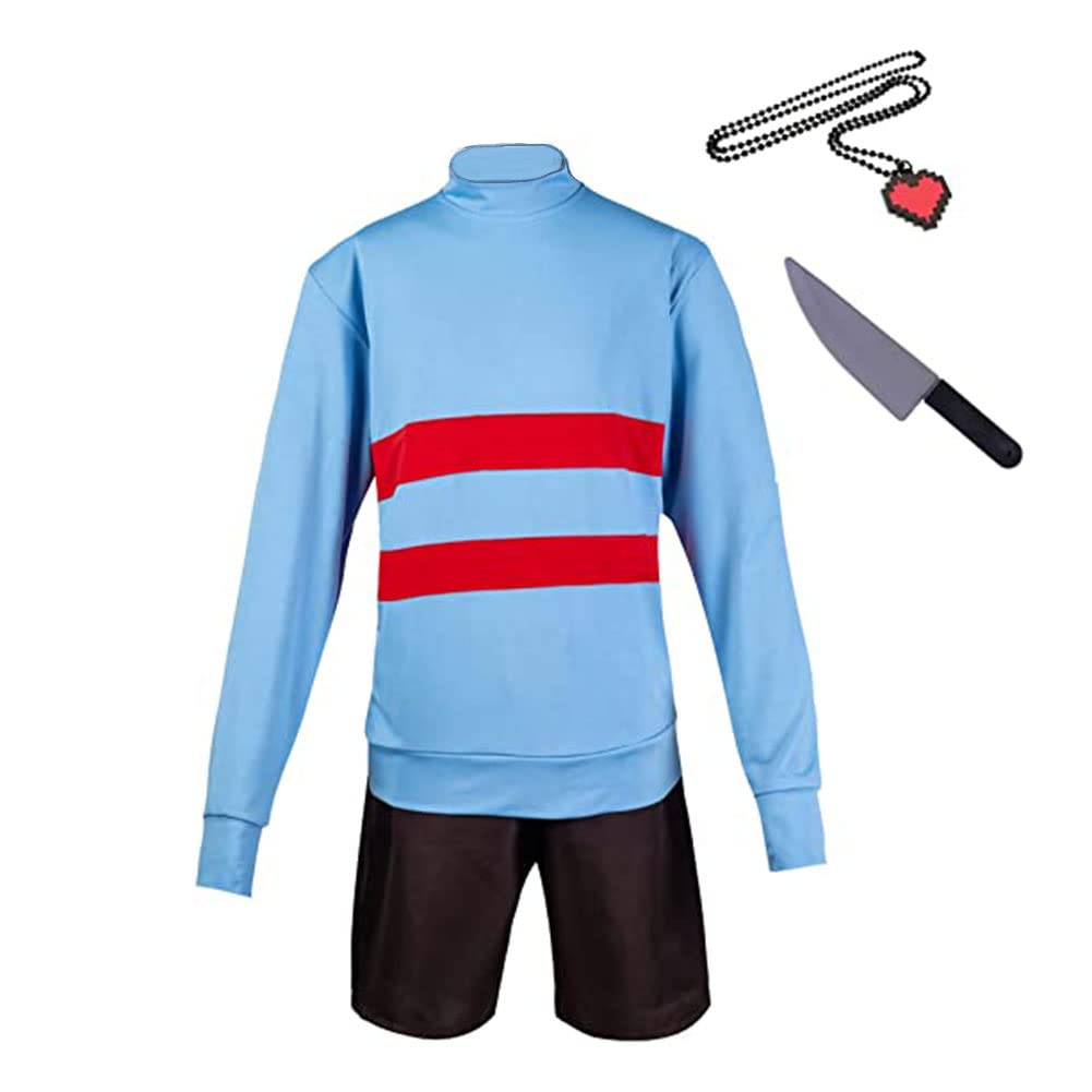 Undertale Cosplay Kostüm Frisk Chara Cosplay Halloween Kostüm Set Unisex Karneval Sweatshirts Schuluniform Freizeitkleidung