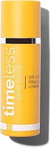 Timeless Skin Care Vitamin C Serum with Vitamin E &amp; Ferulic Acid - 20% Vitamin C Brightening Serum - Face Serum for Oily &amp; Dry Skin - Fragrance-Free Serum for Skin Care - 4 oz