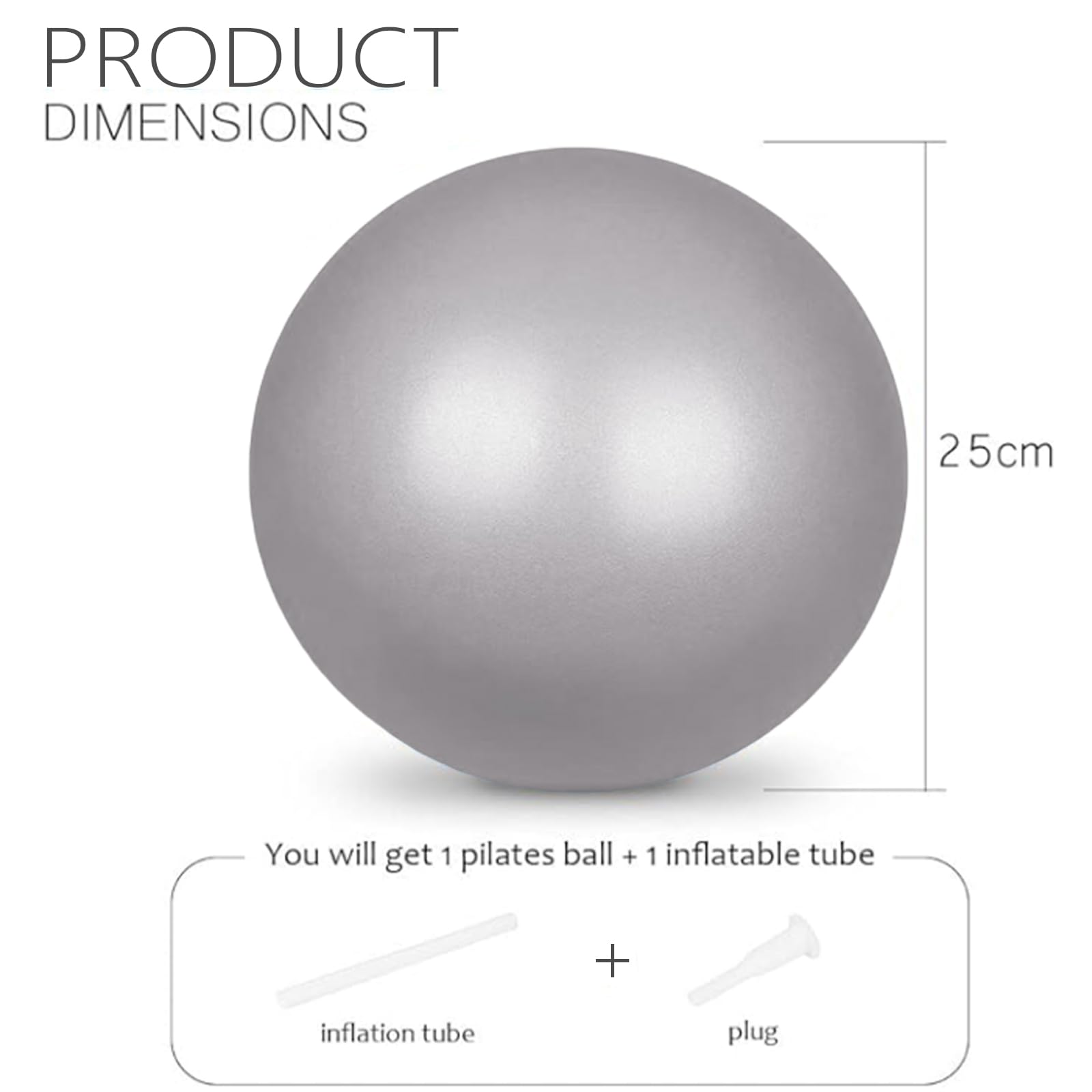 flintronic Yoga Pilates Palla, 25 CM Palla Pilates Piccola, Palla Fitness, Yoga Fitness Ball, Palla da Ginnastica per Yoga, per Esercizi Addominali e Spalla Eserciz di Equilibrio