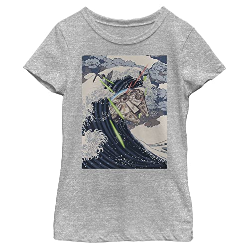 T-shirt Star Wars fille en coton gris chiné style sportswear