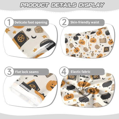 Girls' Athletic Leggings Ankle Length Yoga Dance Pants Kids Teen 4T Pumpkin Magic3