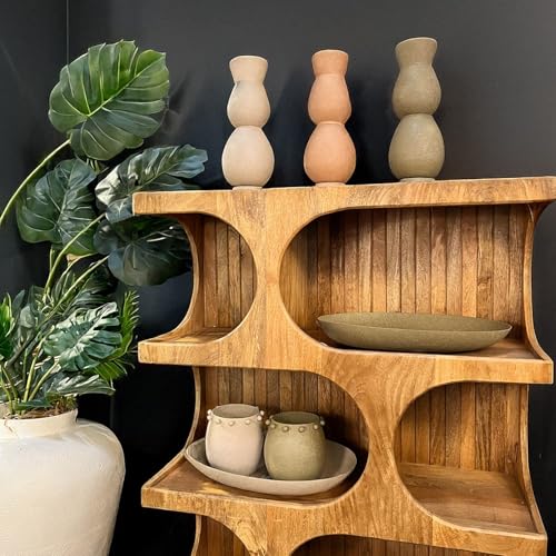 Vase de table en métal grand format vert mat 60 cm pour salon
