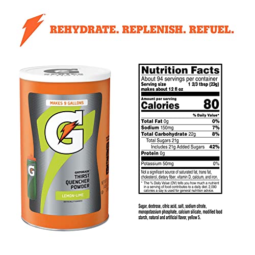 Image of Gatorade Thirst Quencher Powder, Lemon Lime, 76.5 Ounce,Pack of 2