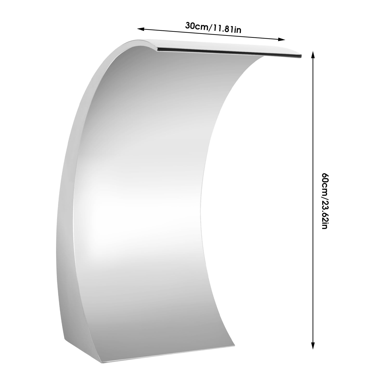 Doccia a cascata piscina fontana design curvo in acciaio inox giardino flusso costante acqua