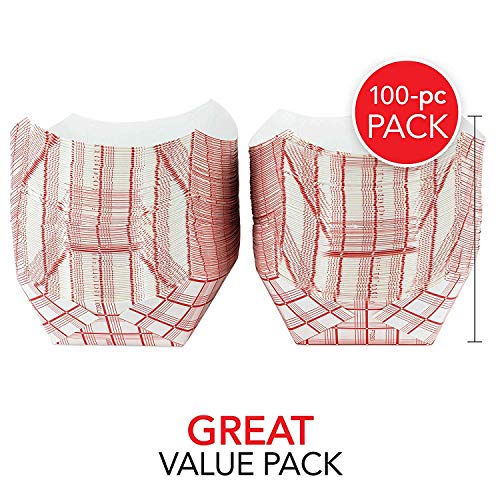 image for Stock Your Home Paper Food Boats (100 Pack) Disposable Red and White C