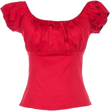 red peasant shirt