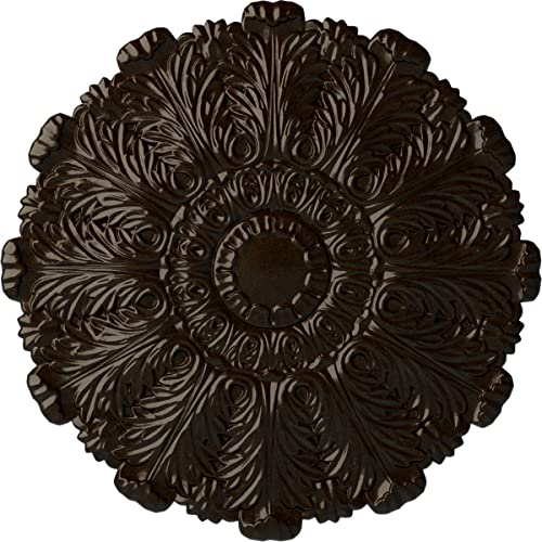 Image of Ekena Millwork CM31DUBZS 31 inchOD X 1 1 /2 inchP Durham Ceiling Medallion Fits Canopies Up To 4 1 /4 inch, Bronze