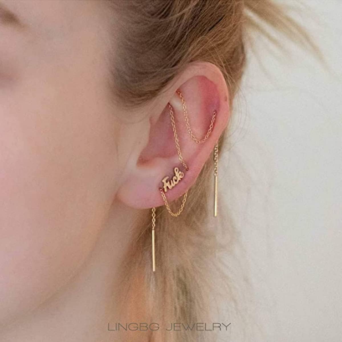 2 Pairs S925 Sterling Silver Chain Threader Earrings For Women Bar Wrap Threader Dangle Drop Earrings Lightweight Minimalist Hypoallergenic Earrings Anniversary Jewelry - Image 4