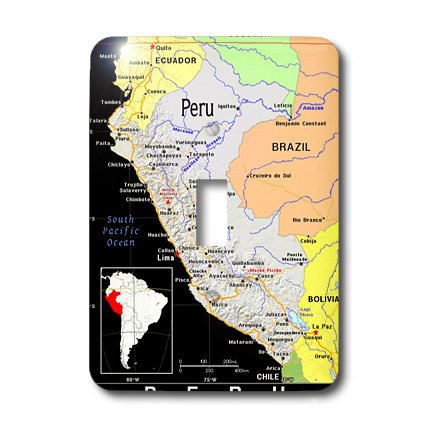 Carte moderne du Pérou couleur vive déco murale 3dRose lsp_160219_1