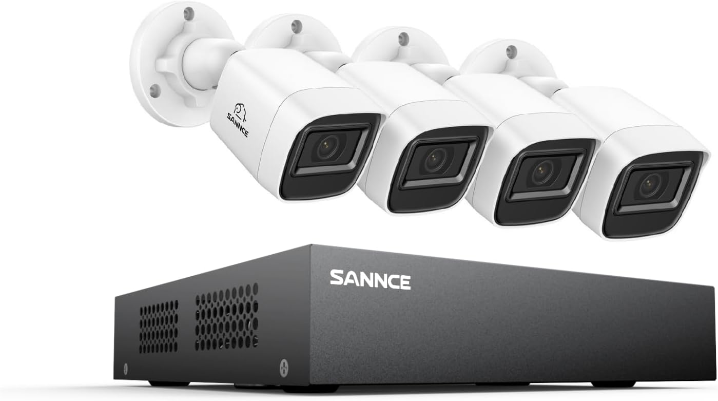 8CH 1080P Home Surveillance Camera System and 4 * 1080P TVI Weatherproof CCTV Cameras,Easy Remote Access, Wired Security Camera System Outdoor