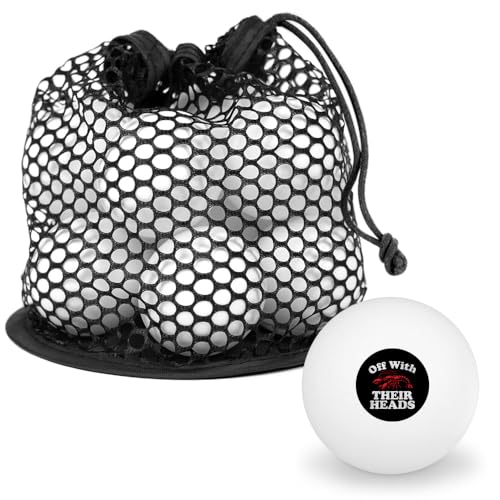 GRAPHICS & MORE Off with Their Heads Crawfish Novelty Table Tennis Ping Pong Ball 12 Pack with Storage Bag