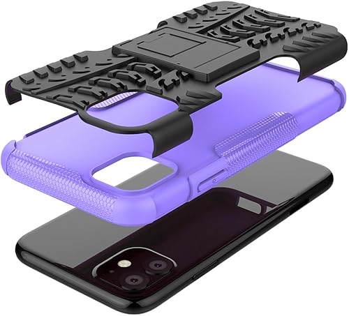 Miniatura 4 de Asuwish Funda de teléfono para iPhone 11 Pro 5.8 con protector de pantalla de vidrio templado y soporte delgado, funda protectora híbrida resistente