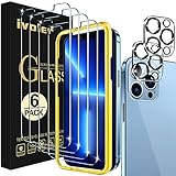 [6 Pack] iVoler 4-Pack Screen Protector Compatible with iPhone 13 Pro 6.1'' with 2-Pack Camera Lens...