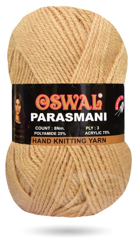 Image of M.G ENTERPRISE Os wale 3 Ply Knitting Yarn Wool, Skin 200 gm Best Used with Knitting Needles, Crochet Needles Wool Yarn for Knitting. by M.G ENTERPRISE Os wal Q