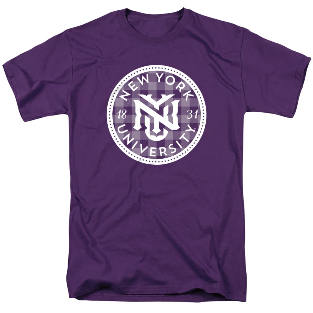 LOGOVISION Official Collegiate Distressed Plaid Badge Short Sleeve Unisex for Men & Women Cotton T Shirt Collection 1