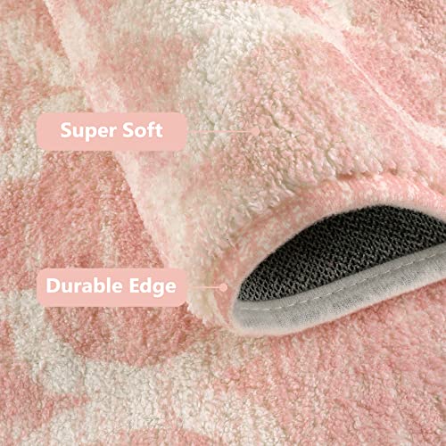 Lahome Moroccan Washable Rugs - 3X5 Pink Rugs For Bedroom Throw Kids Nursery Rug For Baby Girls Bedside Rug Non-Slip Kitchen Area Rug Modern Trellis Carpet Rugs For Living Room Entryway Laundry Bath #TOP3