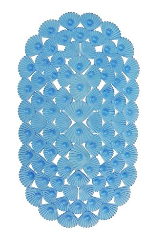 Waroom Home Non-Slip Bathtub and Shower Mat, Machine Washable PVC Bath Mat, Superior Grip & Drainage Square Bath Mat (C-Blue) - Thumbnail 4